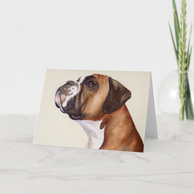 Cartes Pour Fêtes Annuelles Boxer Dog Painted (Devant)