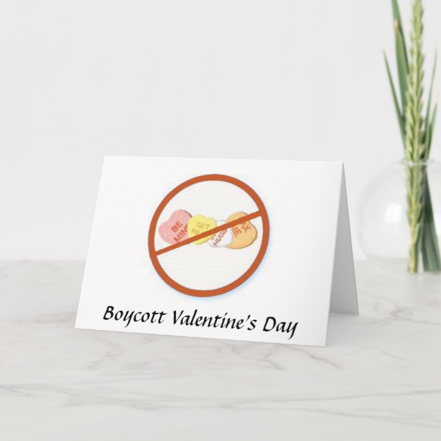 Cartes Pour Fêtes Annuelles Boycott de la Saint Valentin (Devant)