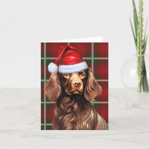 Cartes Pour Fêtes Annuelles Boykin Spaniel Chien de Noël Rouge Plaid Noël