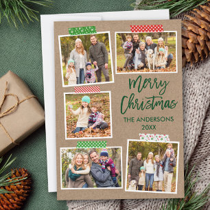 Cartes Pour Fêtes Annuelles Bracelet Script artisanal Bande Joyeux Kraft de No