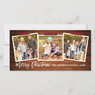 Cartes Pour Fêtes Annuelles Bracelet Script Bois Plaid Bande de Noël Large