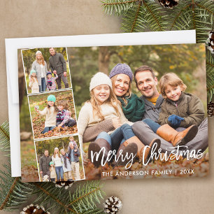 Cartes Pour Fêtes Annuelles Bracelet Script Joyeux Noël Famille 4 Photo