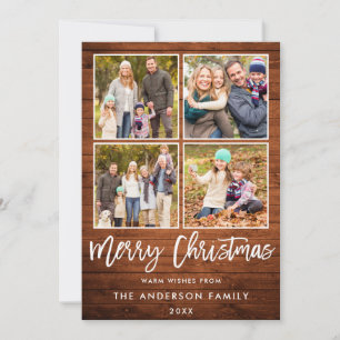 Cartes Pour Fêtes Annuelles Bracelet Script Noël Bois rustique 4 Photo