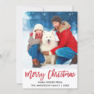 Cartes Pour Fêtes Annuelles Bracelet Script Rouge Joyeux Noël étoile Photo