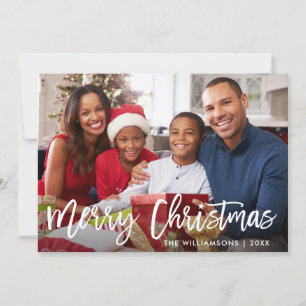 Cartes Pour Fêtes Annuelles Bracelet Script Star Merry Christmas Family Photo
