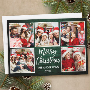 Cartes Pour Fêtes Annuelles Bracelet Script Vert Bois Noël 5 Photo