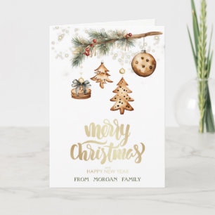 Cartes Pour Fêtes Annuelles Branche d'arbre,Ornements,Etoiles