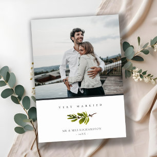 Cartes Pour Fêtes Annuelles Branche de pin photo minimale Noël très marié