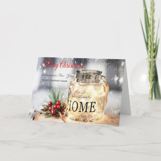Cartes Pour Fêtes Annuelles Branches d'arbre, Holly Berry Candle Company Salut (Devant)