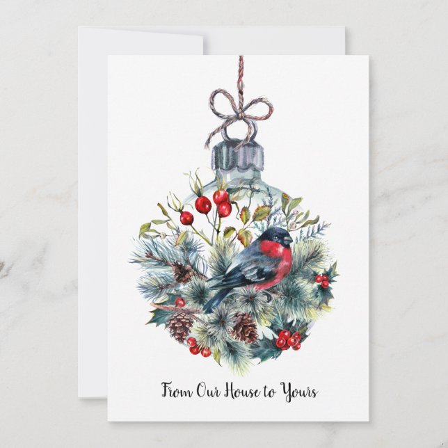 Cartes Pour Fêtes Annuelles Branches de cônes d'ornement de Noël (Devant)