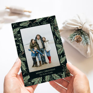 Cartes Pour Fêtes Annuelles Branches de Noël élégantes en noir Photo