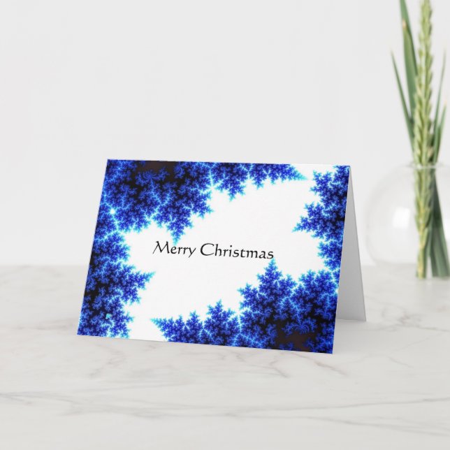 Cartes Pour Fêtes Annuelles Branches de Noël en bleu électrique (Devant)