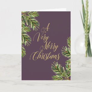 Cartes Pour Fêtes Annuelles Branches de pin I Calligraphie Joyeux Noël