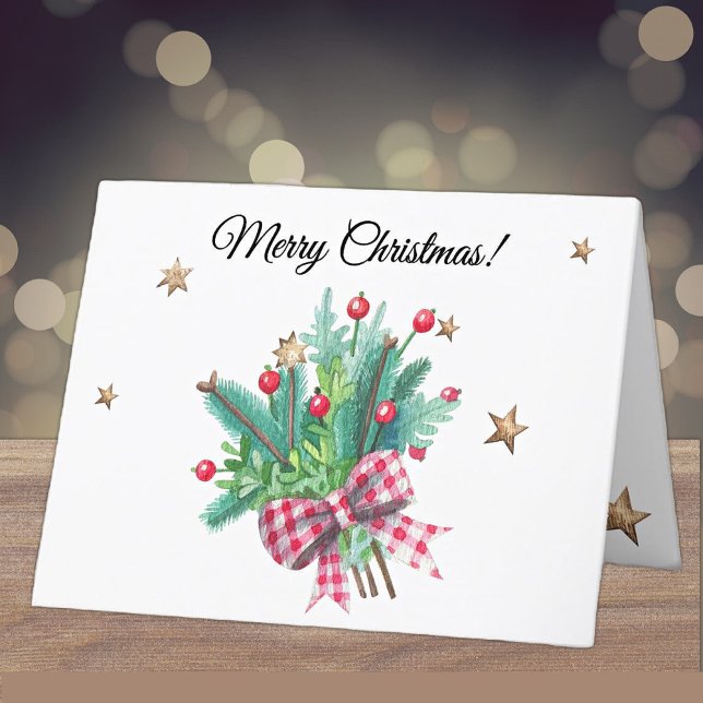 Cartes Pour Fêtes Annuelles Branches et baies sur mesure Joyeux Noël (Créateur téléchargé)