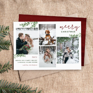 Cartes Pour Fêtes Annuelles Branches vertes 4 Photo Collage