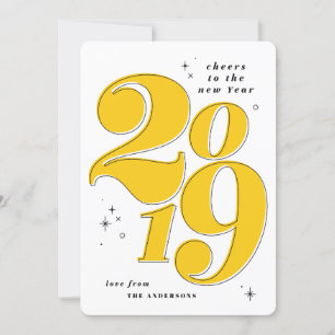 Cartes Pour Fêtes Annuelles Bravo à la nouvelle année audacieuse 2019