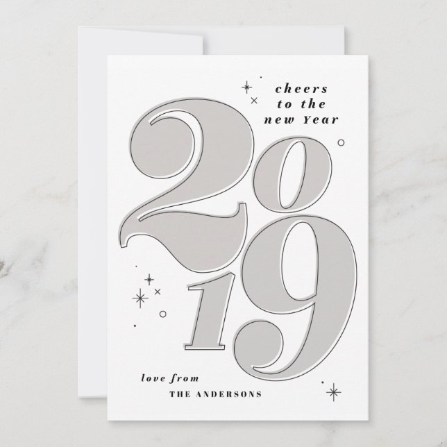 Cartes Pour Fêtes Annuelles Bravo à la nouvelle année audacieuse 2019 (Devant)