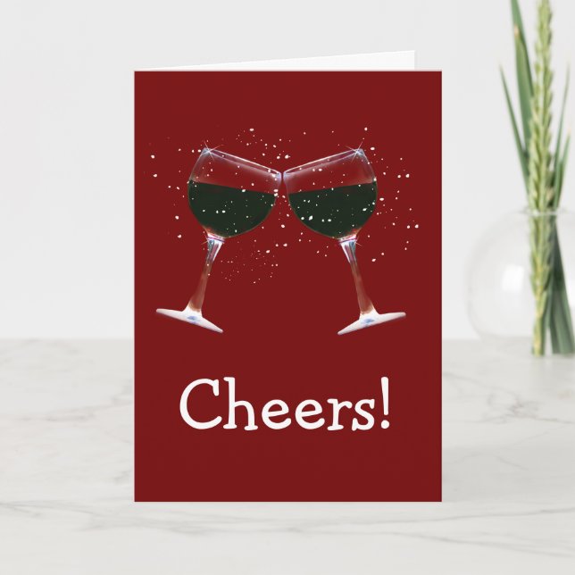 Cartes Pour Fêtes Annuelles Bravo ! Joyeuses Vacances Vins et neige (Devant)