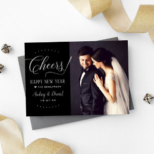 Cartes Pour Fêtes Annuelles Bravo Silver Black Bonne nouvelle année photo Mari