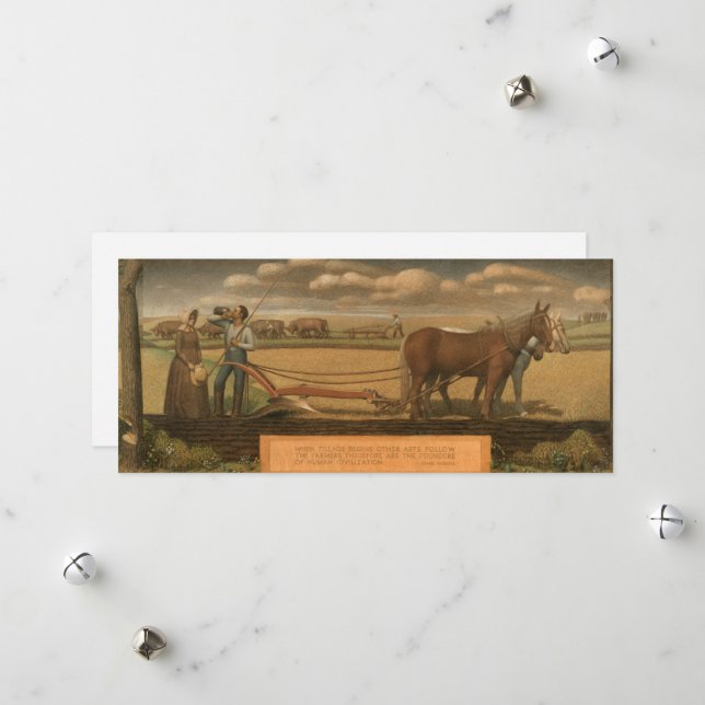 Cartes Pour Fêtes Annuelles Breaking the Prairie, 1939 par Grant Wood (Devant/Arrière en situation)