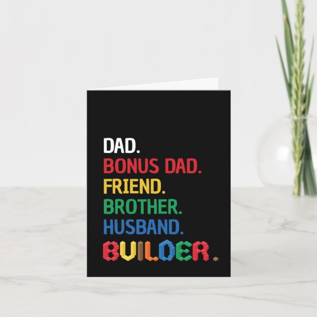 Cartes Pour Fêtes Annuelles BrickMaster Block, Papa Bonus Papa, Stepdad Annive (Devant)