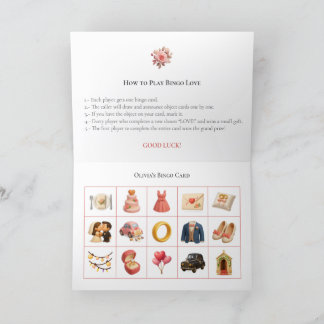 Cartes Pour Fêtes Annuelles Bridal Shower Bingo Game Board7. Fun Party
