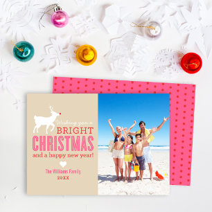 Cartes Pour Fêtes Annuelles Bright Christmas Wings Modern Reindeer Photo