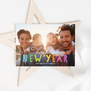 Cartes Pour Fêtes Annuelles Bright Colorful Happest New Year Photo