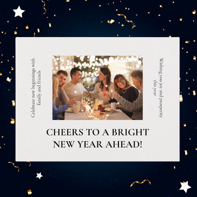 Cartes Pour Fêtes Annuelles Bright Friends and Family Photo du Nouvel An (Créateur téléchargé)