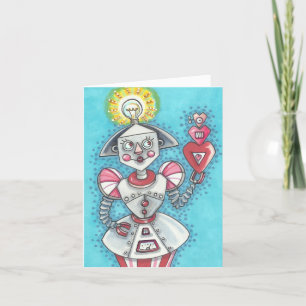 Cartes Pour Fêtes Annuelles Bright Idea ROBOT VALENTINE NOTE CARD Personnalise