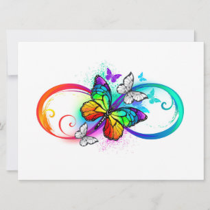 Cartes Pour Fêtes Annuelles Bright infinity with rainbow butterfly