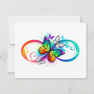 Cartes Pour Fêtes Annuelles Bright infinity with rainbow butterfly