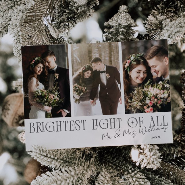 Cartes Pour Fêtes Annuelles Brightest Light Of All White Wedding Announcement (Créateur téléchargé)