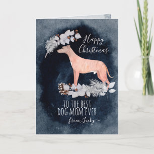 Cartes Pour Fêtes Annuelles Brindle personnalisées Greyhound Lurcher Noël