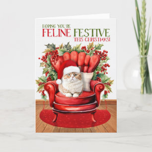 Cartes Pour Fêtes Annuelles British Orange Tabby Christmas Chat FELINE Festive