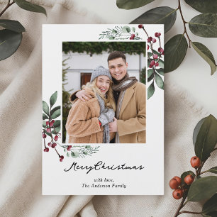 Cartes Pour Fêtes Annuelles Broderie rustique et pin photo de Noël