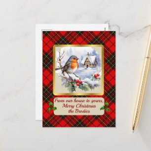 Cartes Pour Fêtes Annuelles Brodie Crest & Tartan avec Robin Personnalisé