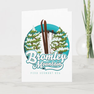 Cartes Pour Fêtes Annuelles Bromley Mountain Pérou Vermont US logo du ski