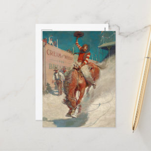 Cartes Pour Fêtes Annuelles Bronco Buster par Newell Convers Wyeth