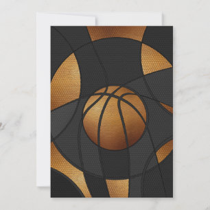 Cartes Pour Fêtes Annuelles Bronze Basketball Art Abstrait