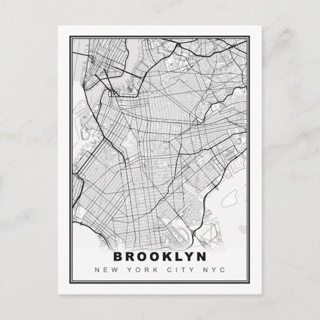 Cartes Pour Fêtes Annuelles Brooklyn Map (Devant)