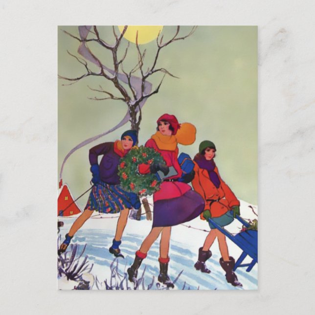 Cartes Pour Fêtes Annuelles Brookmont Park, Illustration de Noël des années 19 (Devant)