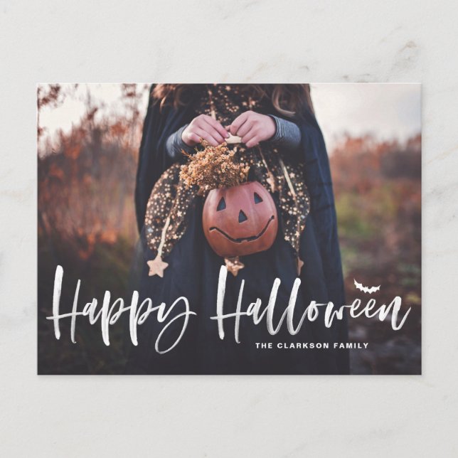 Cartes Pour Fêtes Annuelles Brosse blanche superposer joyeux Halloween (Devant)