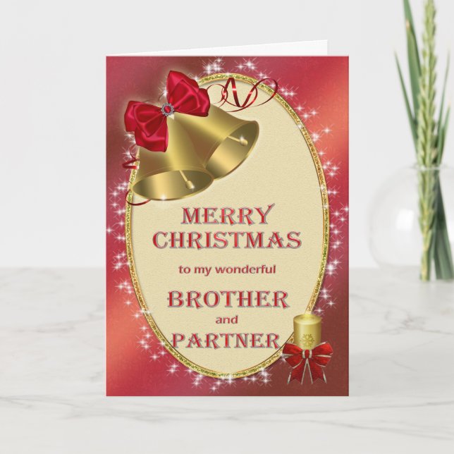 Cartes Pour Fêtes Annuelles Brother and partner, traditionnelle Christmas card (Devant)