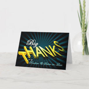 Cartes Pour Fêtes Annuelles Brother & Soeur de belle-soeur Big Thanks
