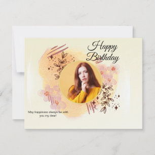 Cartes Pour Fêtes Annuelles Brown Abstrait Photo moderne Adulte Anniversaire A