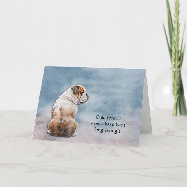 Cartes Pour Fêtes Annuelles Brown blanc Bulldog Sympathy Card (Devant)