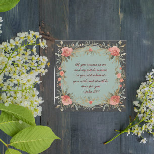 Cartes Pour Fêtes Annuelles Brown et Sage Floral Frame Bible Verse
