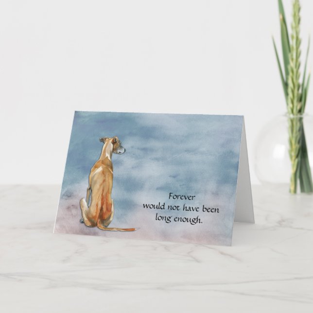 Cartes Pour Fêtes Annuelles Brown Greyhound Dog Condolence Sympathy Card (Devant)