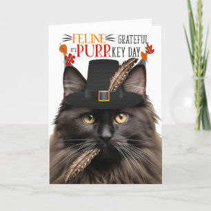 Cartes Pour Fêtes Annuelles Brown Maine Coon Cat Grateful pour PURRkey Day